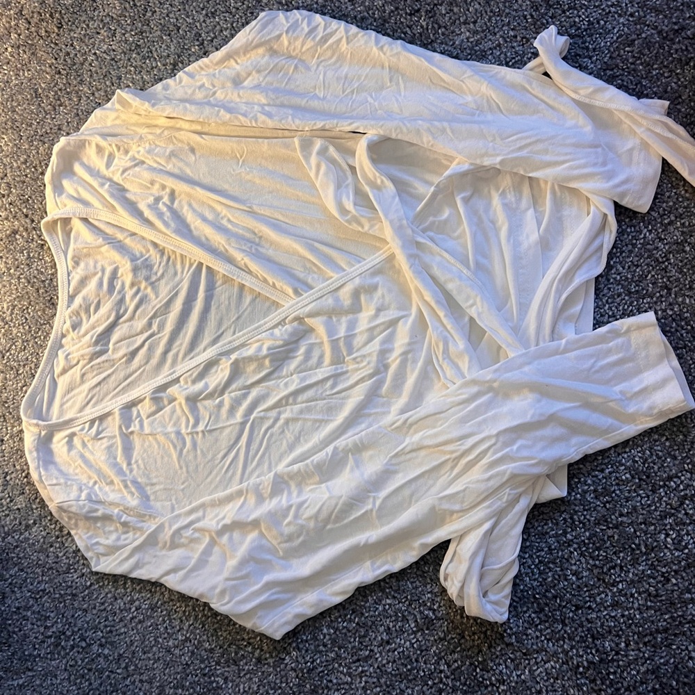 Lightweight Cream Wrap Cardigan